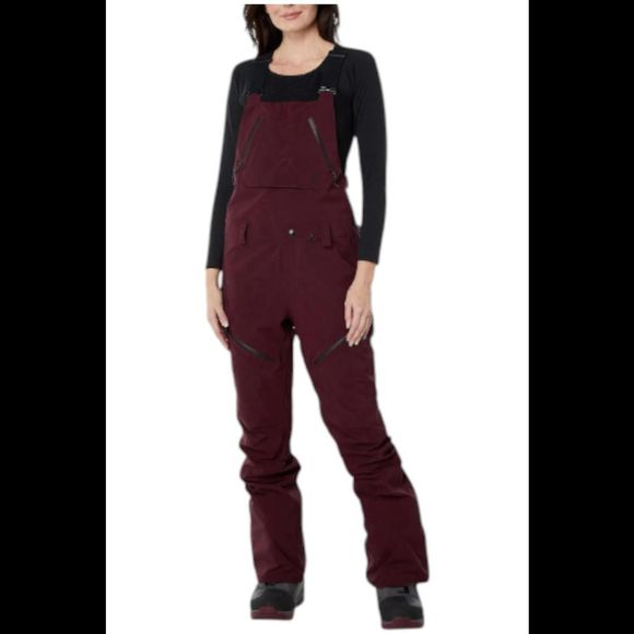 Volcom Women's ELM Stretch Gore Bib Overall Merlot - Regular - Picture 1 of 1
